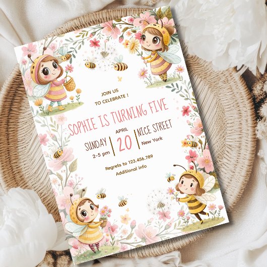 Invitation d'anniversaire pour enfants fée des abe