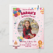 invitation d'anniversaire pour enfants (fille) (Devant / Derrière)