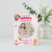 Invitation d'anniversaire pour enfants (fille) (Debout devant)