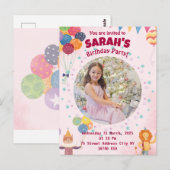 Invitation d'anniversaire pour enfants (fille) (Devant / Derrière)