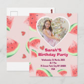 invitation d'anniversaire pour enfants (fille) pas (Devant / Derrière)