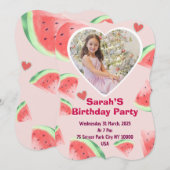 invitation d'anniversaire pour enfants (fille) pas (Devant / Derrière)
