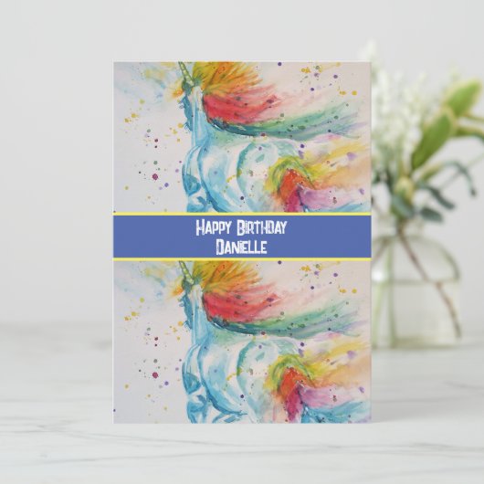 Invitation d'anniversaire pour enfants filles lico (Debout devant)