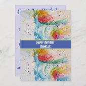 Invitation d'anniversaire pour enfants filles lico (Devant / Derrière)