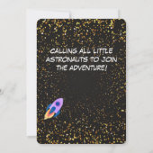 Invitation d'anniversaire pour enfants Galaxy Expl (Dos)