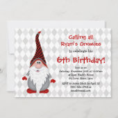 Invitation d'anniversaire pour enfants Gnome Gris  (Devant)