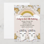 Invitation d'anniversaire pour enfants jumeaux Alp (Devant / Derrière)