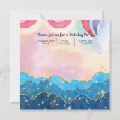 Invitation d'anniversaire pour enfants Licorne Pas (Dos)