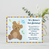 Invitation d'anniversaire pour enfants Ourson (Debout devant)