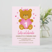 Invitation d'anniversaire pour enfants Ourson (Debout devant)
