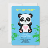 Invitation d'anniversaire pour enfants Panda Bear (Devant)