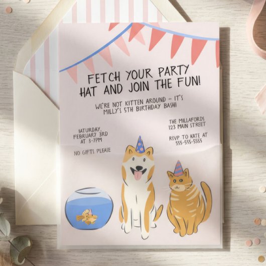 Invitation d'anniversaire pour enfants Pawty Time