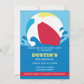 Invitation d'anniversaire pour enfants Piscine de  (Devant)