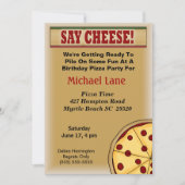 Invitation d'anniversaire pour enfants Pizza (Devant)