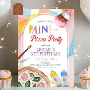 Invitation d'anniversaire pour enfants Pizza et fê
