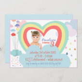 Invitation d'anniversaire pour enfants Rainbow The (Devant / Derrière)