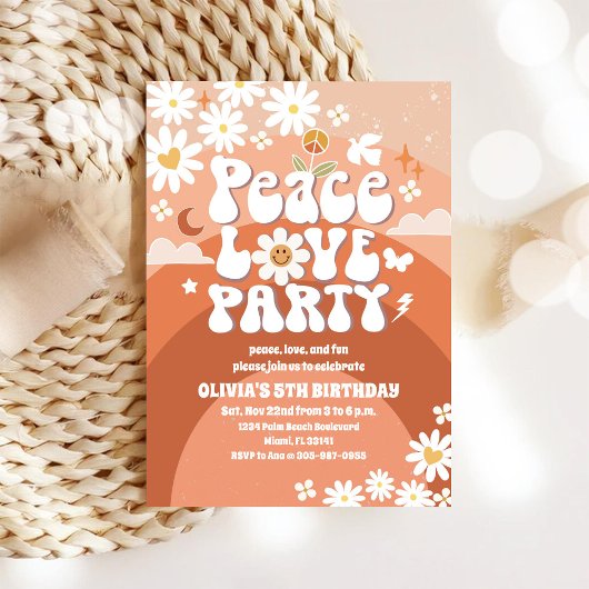 Invitation d'anniversaire pour enfants Retro Daisy