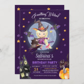 Invitation d'anniversaire pour enfants sorcière Ha (Devant / Derrière)