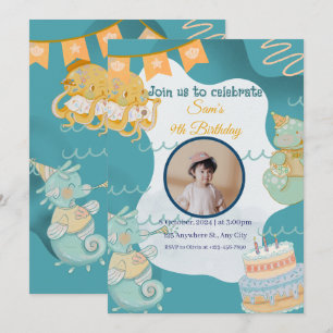 Invitation d'anniversaire pour enfants sous la mer