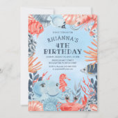 Invitation d'anniversaire pour enfants sous la mer (Devant)