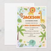 Invitation d'anniversaire pour enfants sur le thèm (Devant / Derrière)