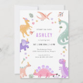 Invitation d'anniversaire pour enfants thème dinos (Devant)