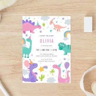 Invitation d'anniversaire pour enfants thème dinos