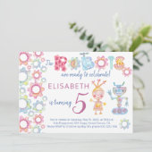 Invitation d'anniversaire pour enfants thème robot (Debout devant)