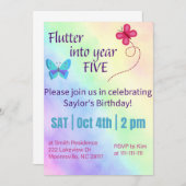 invitation d'anniversaire pour entrer dans la cinq (Devant / Derrière)