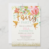 Invitation d'anniversaire pour fête de fée - TOUS (Devant)