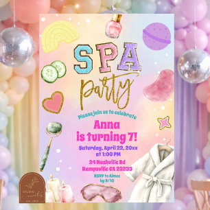 Invitation d'anniversaire pour fête de spa univers