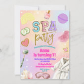 Invitation d'anniversaire pour fête de spa univers (Devant)
