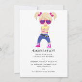 Invitation d'anniversaire pour fille à thème Hip h (Devant)