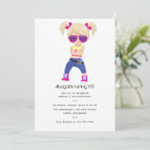 Invitation d'anniversaire pour fille à thème Hip h (Debout devant)