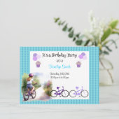 Invitation d'anniversaire pour fille à vélo (Debout devant)