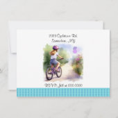 Invitation d'anniversaire pour fille à vélo (Dos)