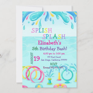 Invitation d'anniversaire pour fille / aire de jeu