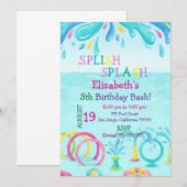 Invitation d'anniversaire pour fille / aire de jeu (Devant / Derrière)