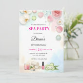 Invitation d'anniversaire pour fille au Spa | Fête (Debout devant)