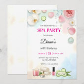 Invitation d'anniversaire pour fille au Spa | Fête (Devant / Derrière)