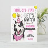 Invitation d'anniversaire pour fille au thème chie (Debout devant)