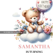 Invitation d'anniversaire pour fille avec ballon e