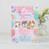 Invitation d'anniversaire pour fille avec chiots, (Debout devant)