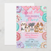 Invitation d'anniversaire pour fille avec chiots, (Devant / Derrière)