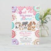 Invitation d'anniversaire pour fille avec chiots, (Debout devant)