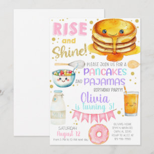 Invitation d'anniversaire pour fille avec crêpes e