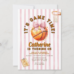 Invitation d'anniversaire pour fille avec ruban ro