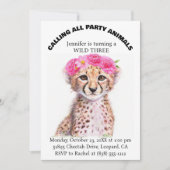 Invitation d'anniversaire pour fille avec safari a (Devant)