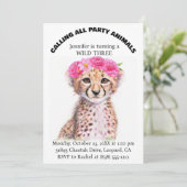 Invitation d'anniversaire pour fille avec safari a (Debout devant)