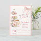 Invitation d'anniversaire pour fille avec thé pour (Debout devant)